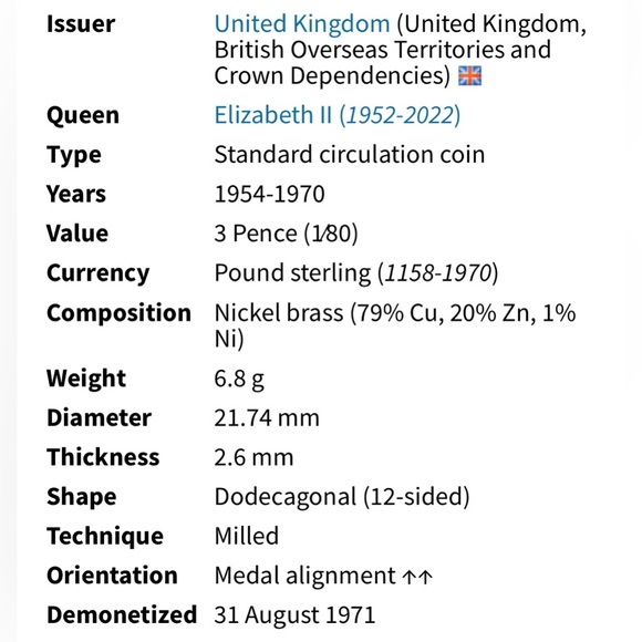 🎈$5 add on - 1960 THREE PENCE - Elizabeth II - Picture 3 of 5